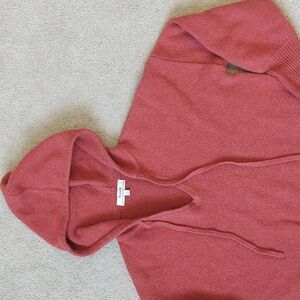 VGUC Madewell burnt orange cashmere and wool hooded cropped sweater